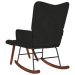 vidaXL Chaise à bascule avec tabouret en velours noir