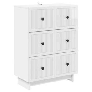 vidaXL Armoire à tiroirs Blanc brillant 66 x 34 5 x 90 cm