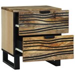 vidaXL Cabinet de chevet 40x33.5x46 cm en bois de manguier massif et en bois reconstitué