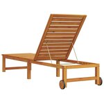 vidaXL Transat 1-personne Marron 53 x 202 x 89cm Bois d'acacia massif