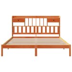 vidaXL Lit bibliothèque sans matelas cire marron 200x200 cm pin massif