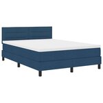 vidaXL Lit à ressorts avec matelas Bleu 160 x 200 cm tissu