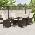 vidaXL Ensemble de salle à manger pour jardin 5 Pièces Marron Poly rotin