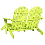 vidaXL Chaise de jardin Adirondack 2 places et pouf sapin massif vert