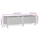 vidaXL Jardinière à roulettes gris 160x50x54 cm PP