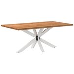 vidaXL Table à manger marron clair bois de chêne massif rectangulaire