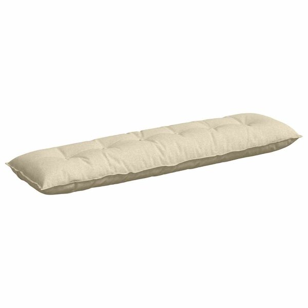 vidaXL Coussin de Dos Crème 180 x 19 x 50 cm tissu