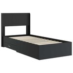 vidaXL Cadre de lit avec rangement et tête de lit Noir 75 x 190 cm
