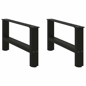 vidaXL Pieds de table basse Noir 2 pièces 60 x (30-31) cm Acier