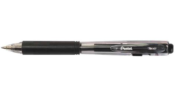 Stylo à bille rétractable Easy-Push BK437 Pointe Fine Noir PENTEL