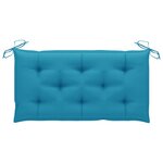 vidaXL Banc de jardin avec coussin bleu clair 112 cm Bois de teck