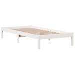 vidaXL Lit bibliothèque sans matelas blanc 90x190cm bois de pin massif