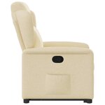 vidaXL Fauteuil inclinable Crème Tissu