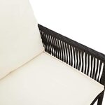vidaXL Tabourets de bar jardin coussins lot de 2 noir résine tressée