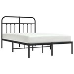 vidaXL Cadre de lit métal sans matelas avec tête de lit noir 120x190cm