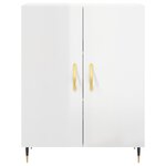 vidaXL Buffet Blanc brillant 69 5x34x90 cm Bois d'ingénierie