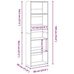 vidaXL Bibliothèque chêne fumé 60x30x189 cm bois d'ingénierie