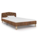 vidaXL Cadre de lit sans matelas marron similicuir daim 90x200 cm