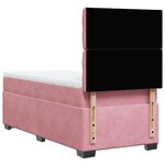 vidaXL Sommier à lattes de lit avec matelas Rose 100x200 cm Velours