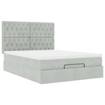 vidaXL Cadre de lit ottoman avec matelas gris clair 140x200 cm velours