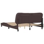 vidaXL Cadre de lit avec LED sans matelas Hvar marron foncé 160x200cm tissu