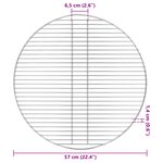 Grille de BBQ vidaXL Argent Ø57 cm en Acier Inoxydable