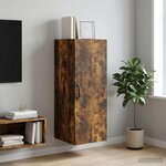 vidaXL Armoire Murale 33 x 34 5 x 90 cm Bois d'ingénierie Chêne fumé