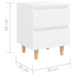 vidaXL Tables de chevet avec pieds en pin 2 Pièces Blanc 40x35x50 cm