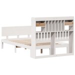 vidaXL Lit bibliothèque sans matelas blanc 135x190 cm bois pin massif
