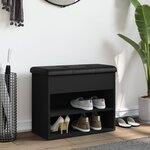 vidaXL Banc à chaussures noir 62x32x50 cm bois d'ingénierie