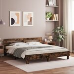 vidaXL Cadre de lit sans matelas chêne fumé 200x200 cm