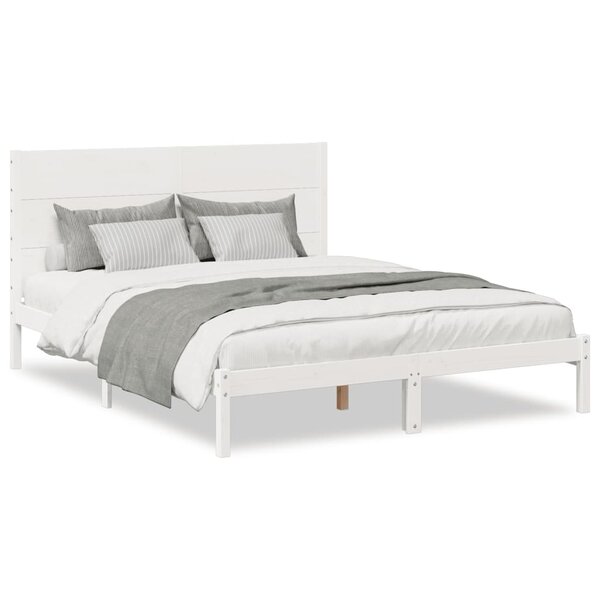 vidaXL Cadre de lit extra long sans matelas 140x220 cm bois massif