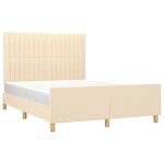 vidaXL Cadre de lit sans matelas crème 140x190 cm tissu