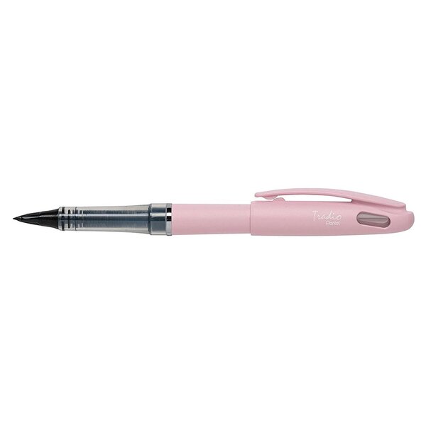 Feutre plume tradio trj97 encre noire corps pastel magnolia pentel
