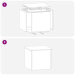 vidaXL Coffre de rangement d'extérieur - 55x50.5x50 cm en acier galvanisé