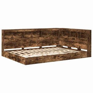 vidaXL Lit Bibliothèque Chêne fumé 140 x 200 cm Bois d'ingénierie