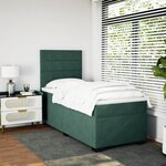 vidaXL Sommier à lattes de lit avec matelas Vert foncé 100x200 cm