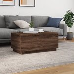 vidaXL Table basse avec lumières LED chêne marron 90x50x40 cm