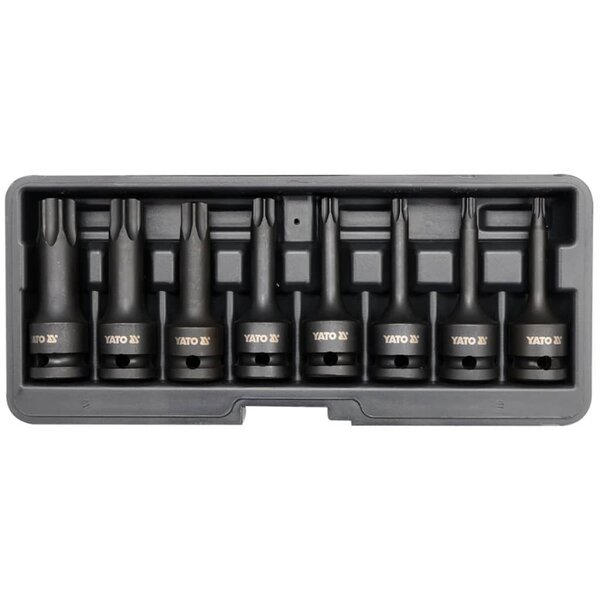 YATO Kit de douilles à impact torx 8 Pièces Noir YT-1065