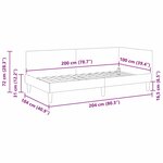 vidaXL Cadre de lit d'angle Autre Rouge bordeaux 100 x 200 cm