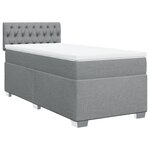 vidaXL Sommier à lattes de lit avec matelas gris clair 80x200 cm tissu