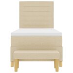 vidaXL Lit à ressorts avec matelas Crème 100 x 200 cm tissu