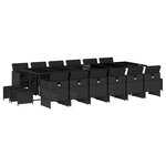 vidaXL Ensemble à manger de jardin 17 Pièces coussins noir résine tressée