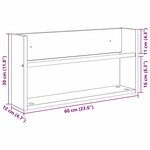 vidaXL Étagère à magazines avec étagère Chêne noir 60 x 12 x 30 cm