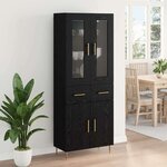 vidaXL Haut Armoire avec tiroir 2 Pièces Chêne noir Bois d'ingénierie