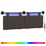 vidaXL Tête de lit suspendue Marron foncé Tissu