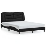 vidaXL Cadre de lit avec lumières LED noir blanc 120x200 cm similicuir
