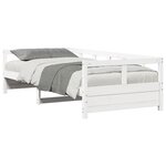 vidaXL Lit de jour sans matelas blanc 90x200 cm bois de pin massif