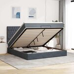 VidaXL Cadre de lit ottoman avec matelas gris foncé 160x200cm velours