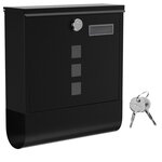 Boîte aux lettres murale avec serrure avec cache fenêtres de visualisation emplacement pour nom rouleau pour journaux facile à installer noir 12_0001641